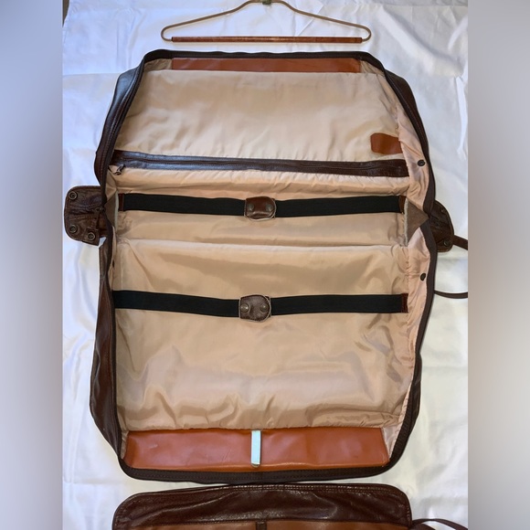LAND Vintage Leather Garment Bag Luggage +small case - Picture 15 of 17